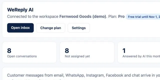 WeReply in de Shopify App Store